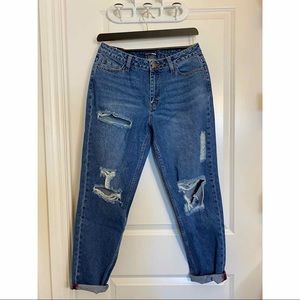 Fashion Nova Kia Boyfriend Jeans - Medium Blue